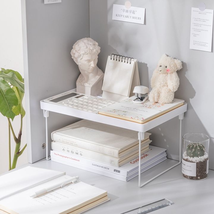 cc-desk-organizer-shelf-office-school-supplies-iron-layered-rack-dormitory-desktop-stationery-storage
