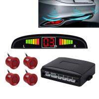 AutoAccessories Car Buzzer Reverse Backup Radar System - Premium Quality 4 Parking Sensors Car Reverse Backup Radar System with LCD Display(Dark Red)