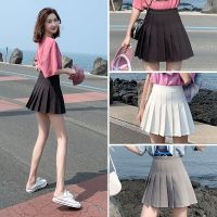 COD ۞ qafh47 【现货 Ready Stock】Skirt 百褶裙女学生韩版a字裙ins半身裙子夏季灰色超短裙女2020流行高腰 Women Short Mini Skirt A-Line Pleated Skrit Anti-light Pants Skirt