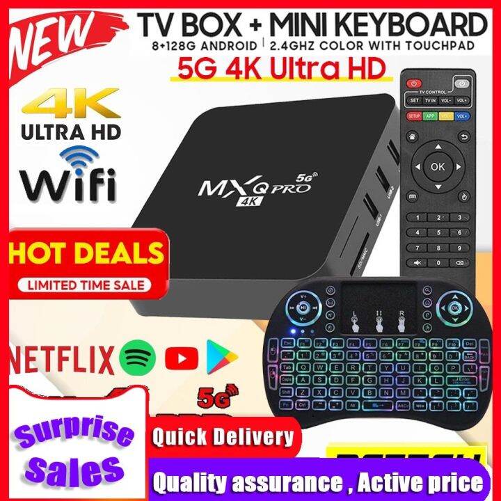 MXQ Pro 4k 5G Android Tv Box 10.1 Ultra Hd Wireless 2.4ghz Wi-Fi Media ...