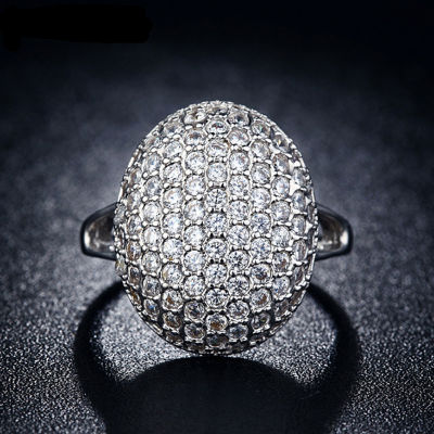ยี่ห้อ Full CLEAR MICRON แหวนคริสตัลสำหรับหญิง Bijoux 925เงินสเตอร์ลิงแฟชั่นแหวนแต่งงานสำหรับผู้หญิง Jewel RY
