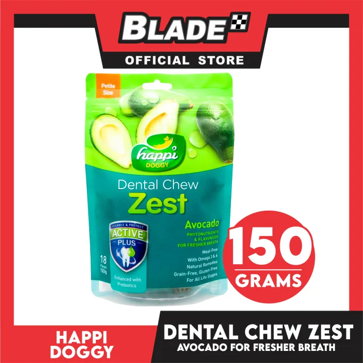 Happi Doggy Dental Chew Zest 18pcs. 150g (Avocado) Dog Treats Lazada PH