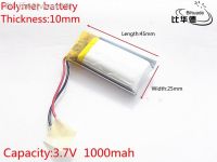 3.7V 1000mAh 102545 Lithium Polymer Li-Po li ion Rechargeable Battery cells For Mp3 MP4 MP5 GPS PSP mobile bluetooth [ Hot sell ] vwne19