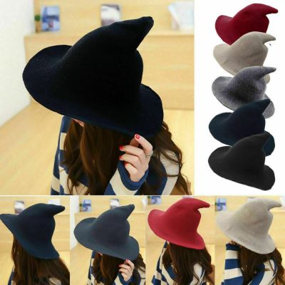 【cw】 Halloween Witch Hat Men 39;S And Women 39;S Wool Knit Hat FashionHat Diversified Along The Hat Girlfriend Gifts 【hot】