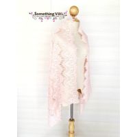 WA ผ้าพันคอ  /   รุ่น Delicated French Lace in Rose Claire (Size L) ผ้าคลุมไหล่