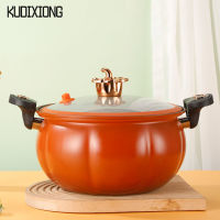 KUDIXIONG เตาแก๊สกระทะหม้อฟักทองไมโครหม้อแรงดันสำหรับใช้ในบ้านสีแดง,หม้อซุปฟักทองหม้อแกงสตูว์อเนกประสงค์ไม่ติดกระทะใช้ได้สารพัดประโยชน์