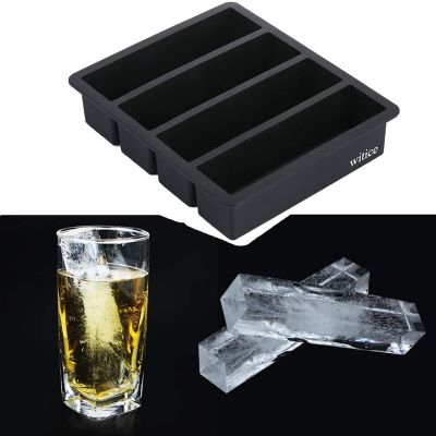 hot【cw】 strip silicone 4 grid giant ice cubes square tray mold non-toxic durable wine cube manufacturers