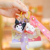 Sanrio รถพวงกุญแจโดนัทสุนัขหูใหญ่ทำนองจี้ห้อยโทรศัพท์จี้ห้อยกระเป๋า