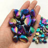 【YP】 3pcs/Lot Titanium Electroplated Tumbled Stones Healing Minerals Decoration