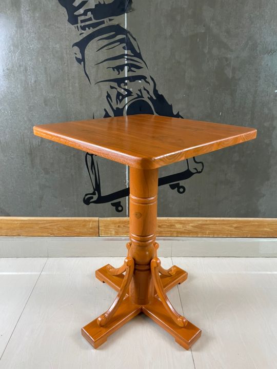 tt-shop-แพร่-โต๊ะเหลี่ยมขาเดียว-ขนาด-50-50-สูง-70-cm-โต๊ะ-โต๊ะไม้-โต๊ะไม้สัก-โต๊ะเหลี่ยม-โต๊ะกาแฟ-โต๊ะวางของ