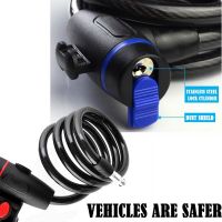 【YF】 Anti Theft Spiral Steel Cable Universal  Scooter Protective Lock Cord Rope Accessories Bike Coil with 2 Keys