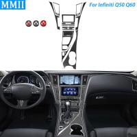 12 Pcs คาร์บอนไฟเบอร์ Central Control Dashboard Air Outlet แผงชุด Trim ภายในรถสติกเกอร์สำหรับ Infiniti Q50 Q60 2014-2019