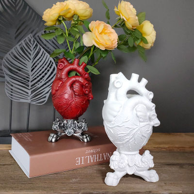 Resin Vase Home Decor Nordic Home Decoration Room Decoration Heart-shaped Sculpture Statue Flower Pot Desktop Crafts Ornaments