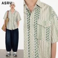 ASRV เสื้อฮาวายแขนสั้นสำหรับผู้ชาย,เสื้อแจ็กเก็ตแขนสั้นสไตล์ญี่ปุ่น