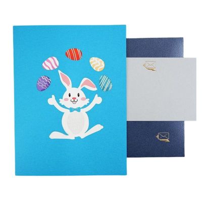 3D Pop Up Bunny Flower Basket Easter Cute Animal Greeting Cards For Happy Birthday Kids Baby Shower With Envelope For Kids