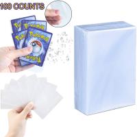 【CW】 100Pcs Pokemon Yugioh Card Sleeve Transparent Protector Magic Board Game Tarot Case Holder Folder GX Trading Game Toys Gift