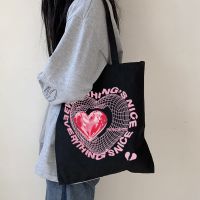 【CW】 Printed Canvas Large Capacity Shopping Ladies Shoulder Reusable