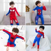 Boys and Girls Spider Man Pajamas Childrens Cotton Long Sleeve Set Spring and Autumn Children Altman Home Clothes