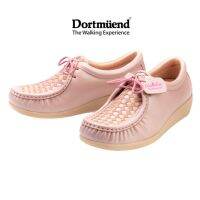 JS508-Pink-Checked Dortmuend ProSeries ส้นสูง 1.25" รองเท้าสุขภาพ ที่ถักหนังหน้าด้วยมือทั้งคู่