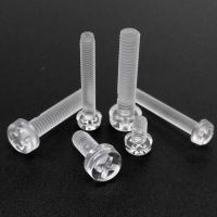 50pcs M3 M4 Acrylic Clear Transparent Plastic Phillips Round Head Screw Pan Cross Head Bolt Metric Threaded length 4-25mm