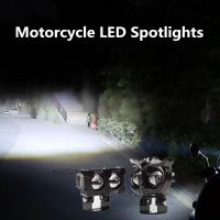 Motorcycle LED Driving Lights 45W 6500K Low/High Waterproof Double color Spotlights Fog Light Auxiliary Lights Pods Light