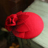 Elegant Womens Fascinators Formal Floral 100 Wool Felt Hat Vintage Cocktail Church Party Wedding Royal Ascot Event Winter Cap