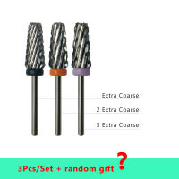 HYTOOS 5 in 1 Carbide Nail Drill Bits 3Pcsset Two-Way Tapered Bit Rotary Burr Electric Manicure Drill Nails Accessories