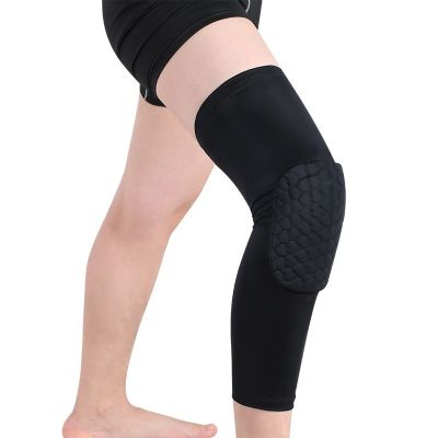 ：“{—— 1PCS Breathable Sports Football Basketball Knee Pads Leg Sleeve Calf Compression Knee Support Protection Honeycomb Knee Brace