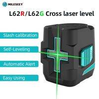 Mileseey L62R/L62G 2 Lines Laser Level Cross Red Green Beam Horizontal Vertical Calibrator Self-Leveling Leveler Outdoor Adhesives Tape