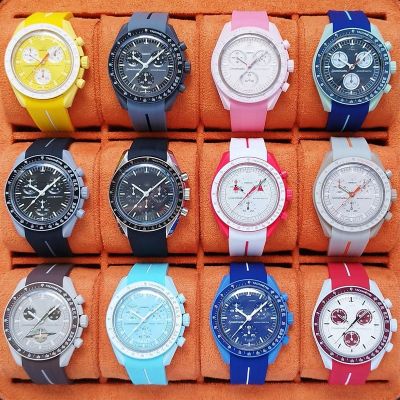 Tali Jam Tangan Karet 20มม. สำหรับ Omega สายนาฬิกาข้อมือ MoonSwatch ปลายโค้งกำไลข้อมือซิลิโคนผู้ชายกันน้ำสำหรับผู้หญิงกีฬา Watchband CarterFa