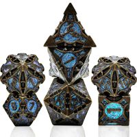 7ชิ้นโลหะสำหรับลูกเต๋า Dnd OCO Polyhedral D &amp; D DND ดันเจี้ยนและสำหรับการเล่นบทบาทเกม MTG Rpg ค้นหาเส้นทางเกมกระดาน