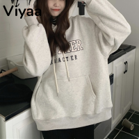 Viyaa เสื้อฮู้ด เสื้อแขนยาวอบอุ่น หลวมและสบาย สไตล์ นุ่มนวล ทันสมัย วินเทจ WWY23000LL 41Z231008