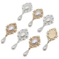 10pcs25*56mm alloy pearl rhinestone pendant handmade hair accessories material wholesale DIY metal performance clothing accesso