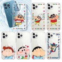 (Worry free) การ์ตูน Shin Chan Crayon สำหรับ iPhone 13 12 11 Pro Max Mini XS Max X XR 6S 6 7 8 Plus 5S 5โปร่งใสเคสโทรศัพท์ Capa