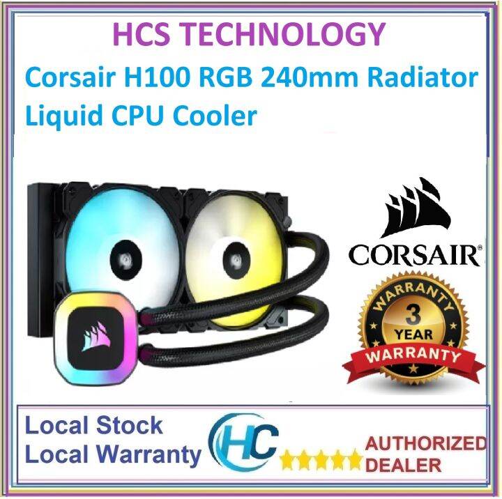 Corsair H100 RGB 240mm Radiator Liquid CPU Cooler Lazada Singapore