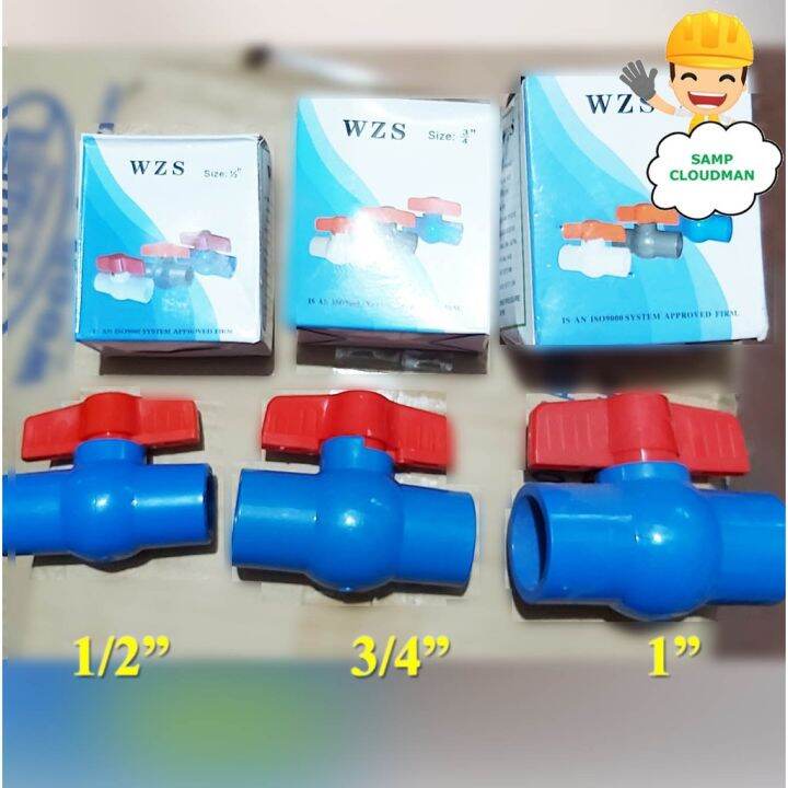 PVC Ball Valves 1/2 3/4 or 1 11/2 2 Blue Gate Valve Shower Valves