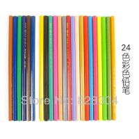 Free shipping 24 color colored pencil art brush painting for children Drawing Drafting