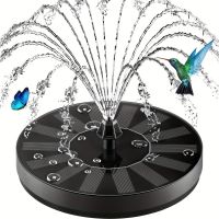 1pc Solar Fountain Pump 1.5W Solar Water Fountain Pump With 6 Nozzles Solar Powered Fountain Pump For Bird Bath Ponds Garden