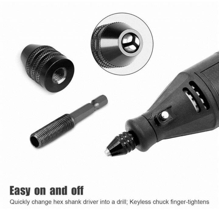 mini-keyless-drill-chuck-adapter-drill-bit-screwdriver-impact-driver-mini-chuck-fixture-1-4-quot-hex-shank-quick-change-converter