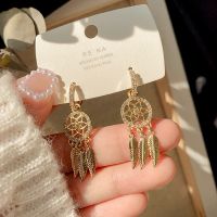 New Trendy 14K Real Gold Plated Feather Drop Earrings for Women Jewelry AAA Zircon Ear Buckle Anniversary Weddings Party Gift