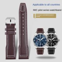 2023 new♘ Tali jam tangan kulit pria gelang sabuk gelang jam tangan pria gaya Portugis 20 21mm untuk IWC Pilot kecil IW327004/IW377714 Mark 16/17/18