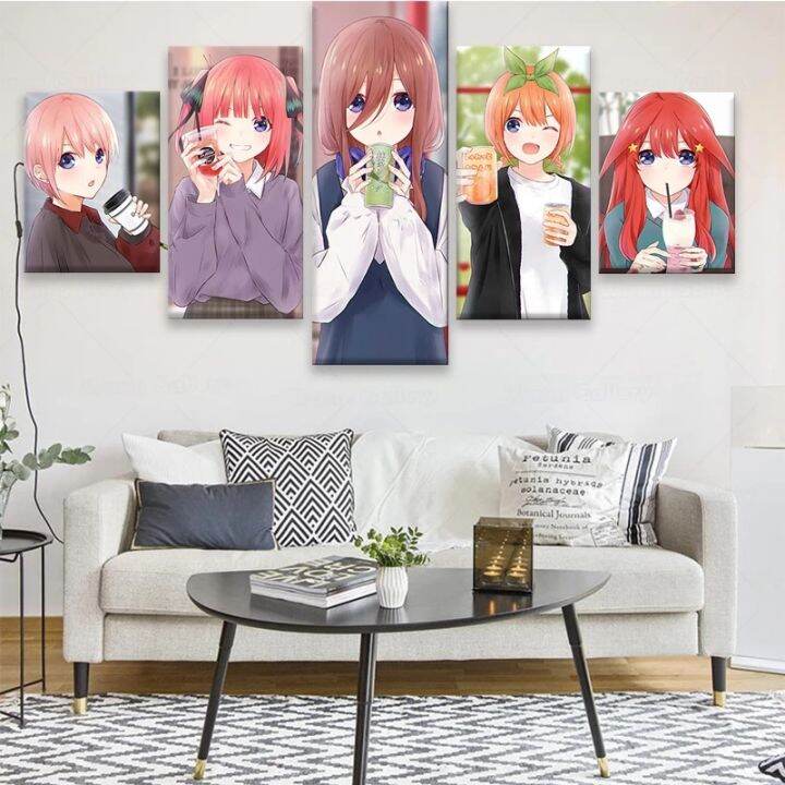 The Quintessential Quintuplets 5 Pieces Canvas Painting House Sleeping ...