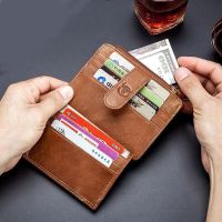 Fashion Credit ID Card Holder Slim Genuine Leather Wallet With Coin Pocket Man Money Bag Case For Men Mini Women Business Purse Card Holders