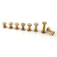 10pcs Solid Brass Binding Chicago Screws Nail Stud Rivets For Photo Album Leather Craft Studs Belt Wallet Fasteners 8mm Flat Cap