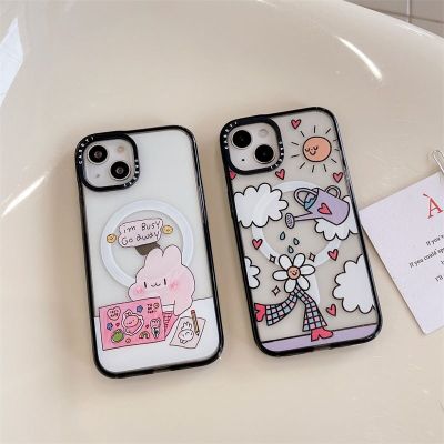 Cartoon Rabbit MagSafe Wireless Charging Acrylic Phone Case Cover for IPhone 11 12 13 14 Pro Max Case for IPhone 14 Pro Max Phone Cases