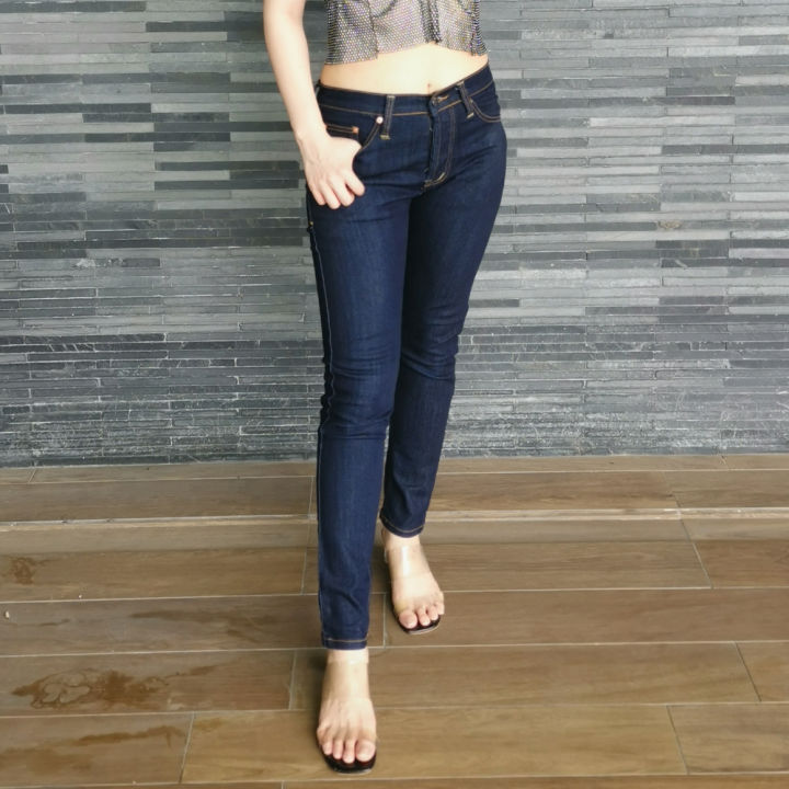 golden-zebra-jeans-กางเกงยีนส์หญิงขาเดฟผ้ายืดสีน้ำเงิน-สีดำ-เอวไซส์เล็กไซส์ใหญ่