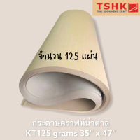 กระดาษสีน้ำตาล กระดาษคราฟท์สีน้ำตาลเข้ม 125 แกรม ขนาด 35" x 47" (125 แผ่น) ทำซองจดหมาย ปลอกแก้วกาแฟ ทำถุงช้อปปิ้ง ทำกล่อง