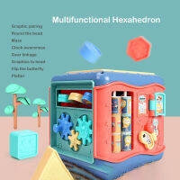 ตัวต่อจิ๊กซอว์หกเหลี่ยมอเนกประสงค์ชุดกล่องของเล่นทรงลูกบาศก์6ด้าน6ด้านก้านเด็กการศึกษาก่อนวัยของเล่นสำหรับเด็กเล็ก