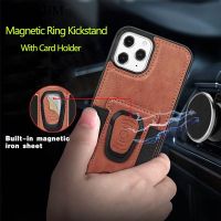 ✖❀ Leather Wallet Cover For iPhone 12 Mini 11 Pro Max XS X XR 8 7 6 Plus Card Holder Phone Bag Magnetic Finger Ring Kickstand Case