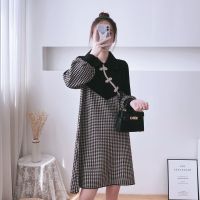 Make qipao thousand island, pregnant women knitting dress new qiu dong outfit lantern sleeve fashion plate buckles lactation clo